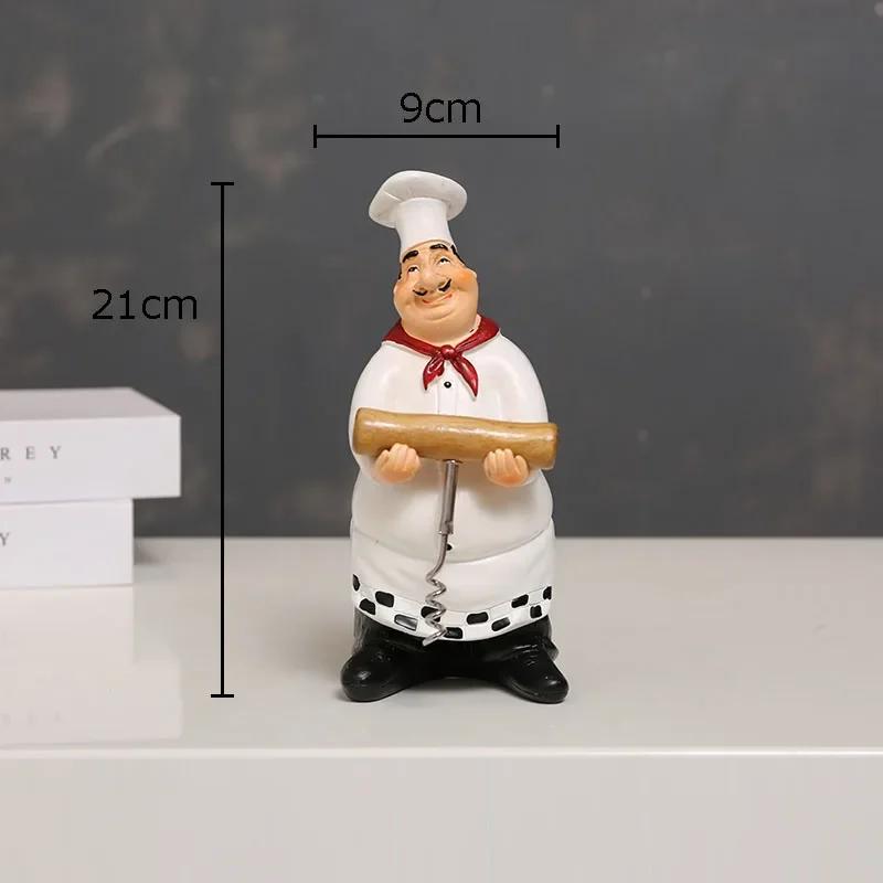 Chefes Barbudos Figuras Creativas Estatua Decoración de Escritorio Personaje Chef Profesional Escultura de Resina Adornos Decoración Moderna para el Hogar