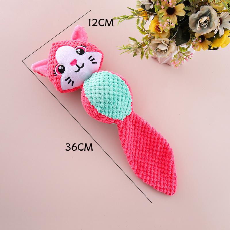 

1 шт. плюшевая игрушка для домашних животных, кусает и издает звуки, интерактивные игрушки для неуязвимых собак, динамик в форме шарика из кукурузного бархата, милая форма животного розы красного