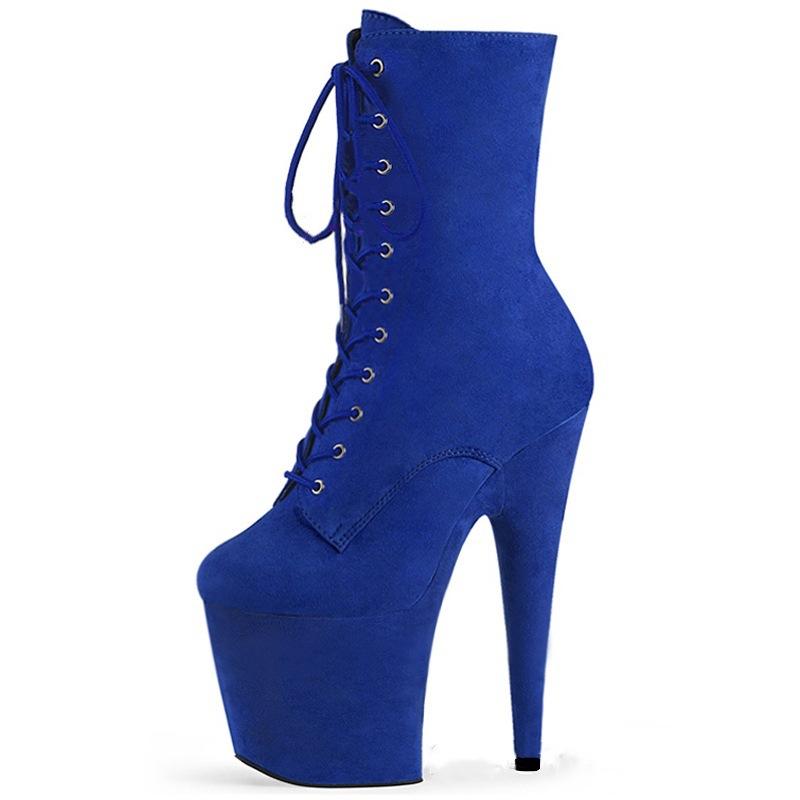 

26 см hate sky высокие каблуки stiletto сверхвысокие водонепроницаемые замшевые короткие сапоги женские 42 синий