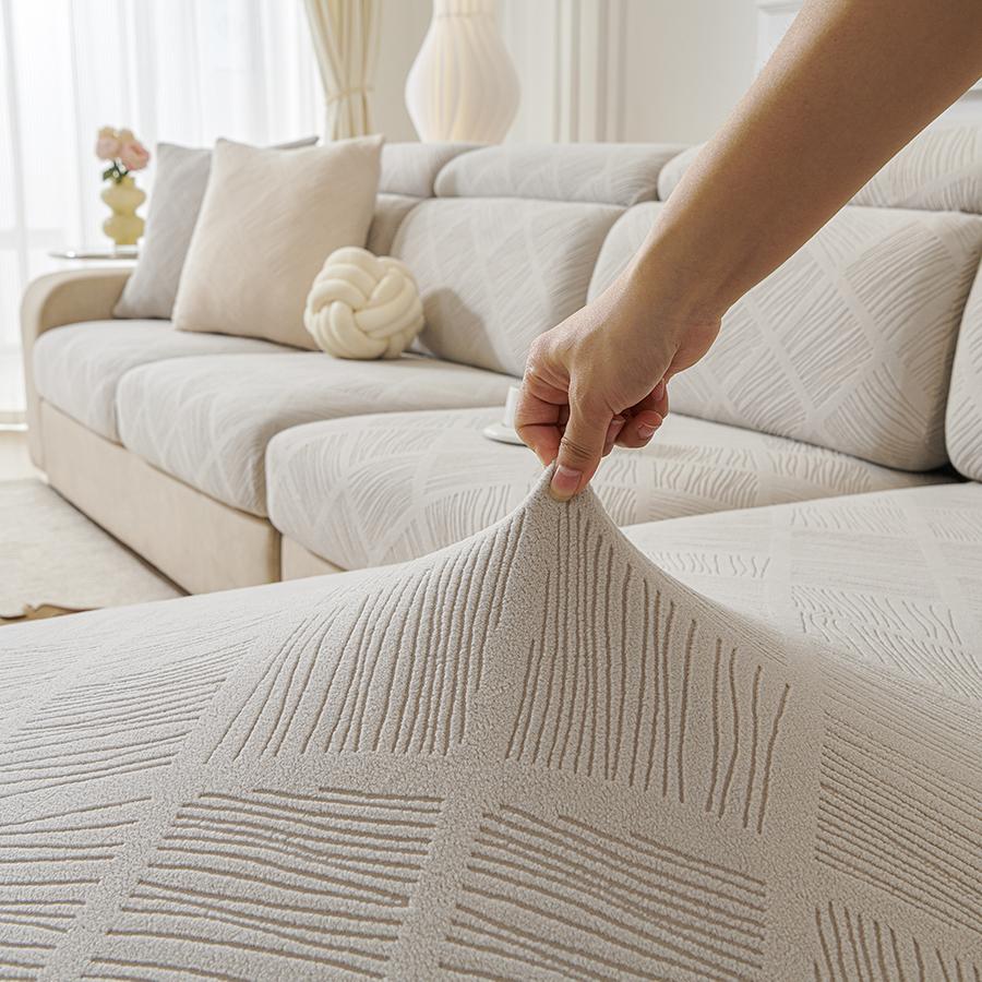 Sofa Seat Cushion Cover for Living Room Jacquard Thicken Stretch Removable Washable Sofa Cover Pets Kids Furniture Protector