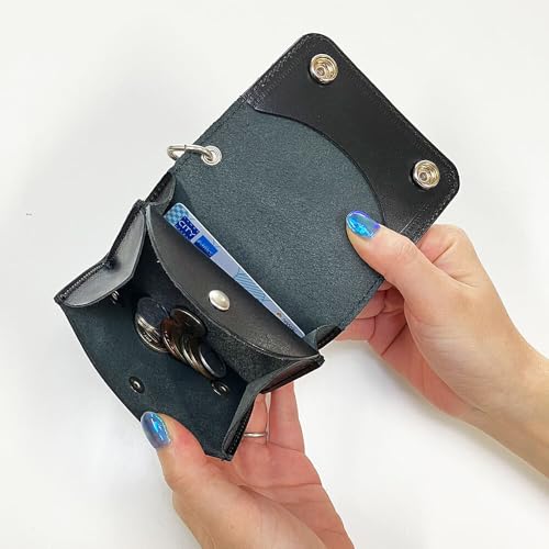 Tochigi Leder Trucker Geldbörse Doppelte Klappe Kurze Größe Schwarz