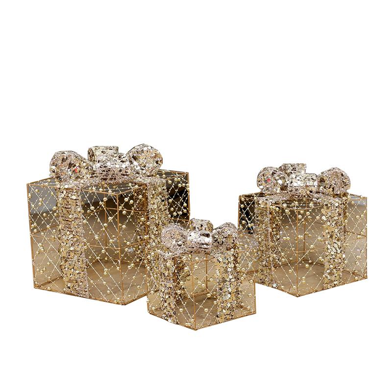 3 Pieces of Christmas Gift Boxes, Holiday Party Window Decorations, Christmas Tree Decorations, Christmas Gift Boxes, Gift Packs