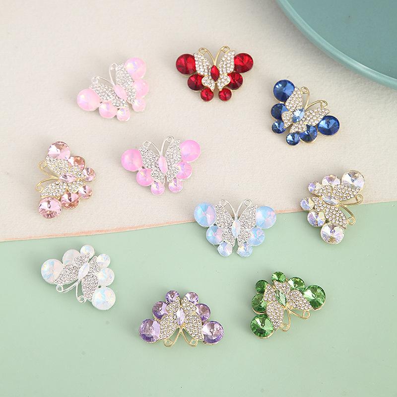Alloy Stained Glass Butterfly Mocha Drill Disc Butterfly Jewelry Accessories Hair Accessories Bags Accessories