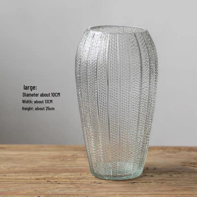 Nordic Cone-Shaped Transparent Glass Vase for Lucky Bamboo and Flowers