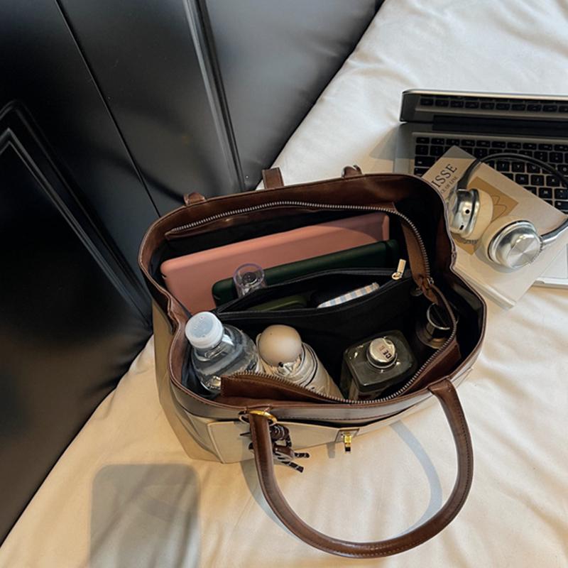 Yogodlns Geantă de mână nouă Geantă de damă Navetă Muncă Capacitate mare Geantă tote de umăr la modă Retro