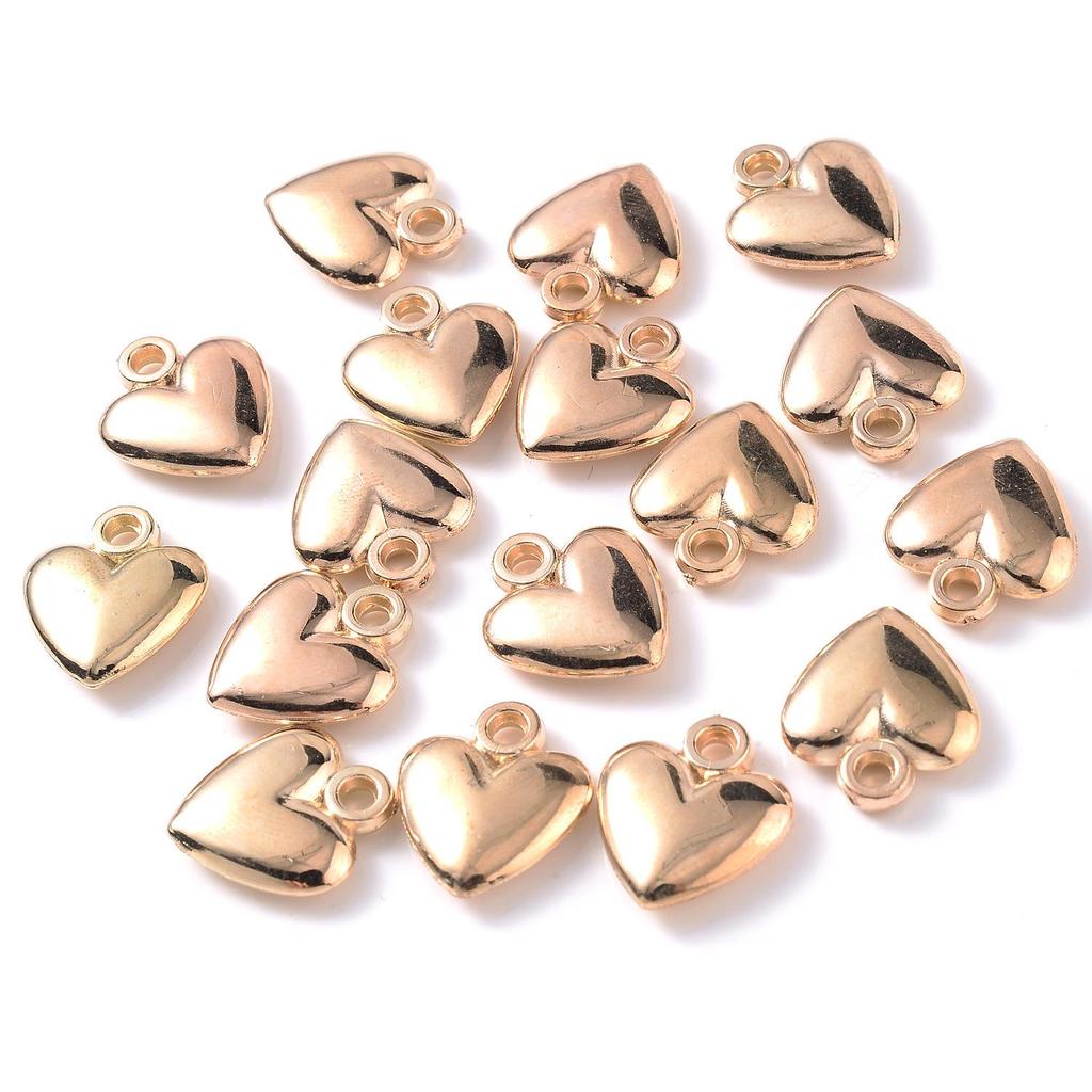 Electroplated 3D Glossy Peach Heart Pendant for DIY Necklace and Earrings Accessories