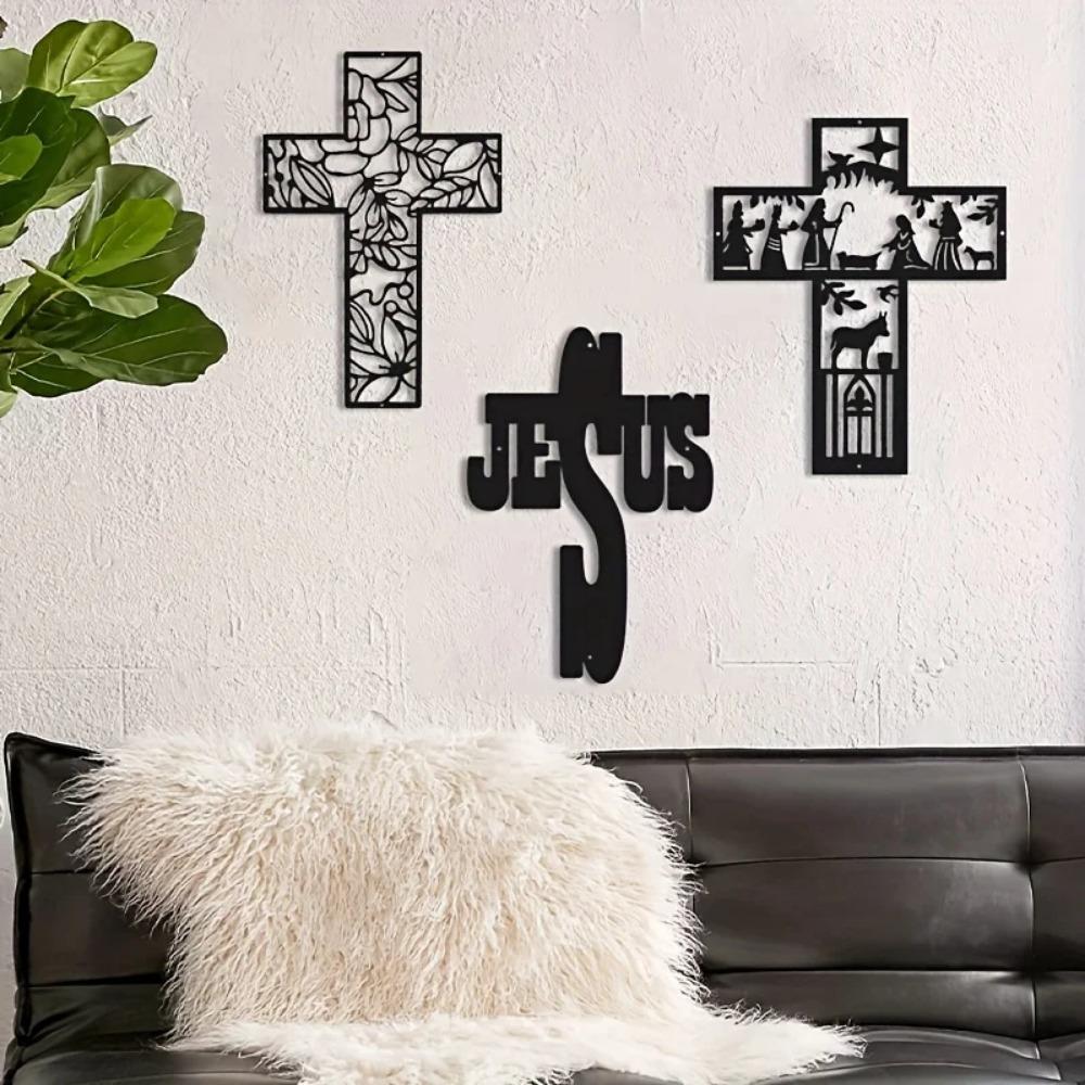 1pc Christian Cross Vinyl Decal - Premium Interior Decor for Laptop, Car & Accessories