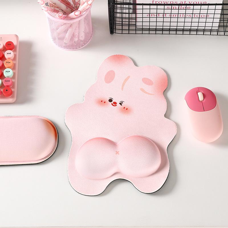 Cute Happy Fishing Wrist Support Mouse & Keyboard Pad for Office