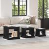 Coffee Table Set 3 pcs Black Oak Effect Particleboard