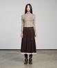 320SHOWROOM Mock Neck Wool Long Sleeve T-Shirt Mocha Beige