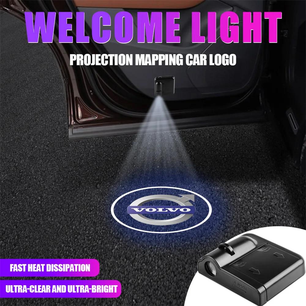 1/2pcs Wireless Led Car Door Welcome Laser Projector Logo Car Styling Accessories For Volvo Rdesign T6 Xc60 Xc90 V40 V50 V60 C30 WH9