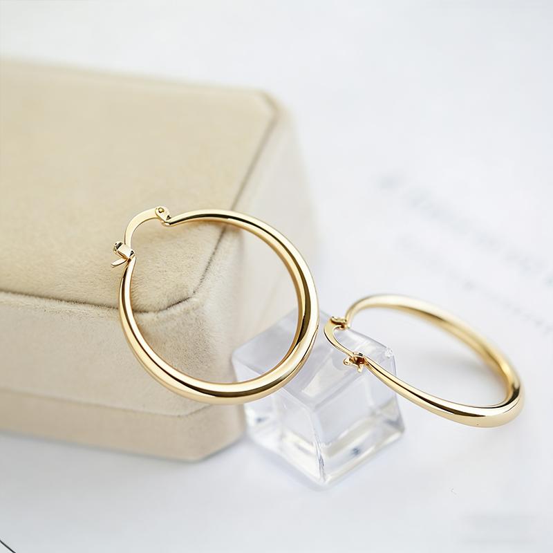 Exaggerated fashion personality, simple glossy large circle earrings, punk style temperament, exquisite party banquet earrings