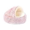 Pet Supplies Semi-enclosed Warm Plush Shell Nest Winter Semi-enclosed Dog Nest Cat Nest Mat Removable and Washable Round Nest Pet Bed