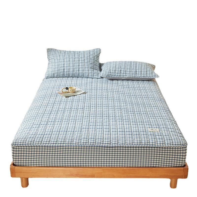 Small Fresh Style Warm Yarn-dyed Cotton Washed Cotton Bed Sheet Soy Quilted Bed Cover Simmons Protective Cover