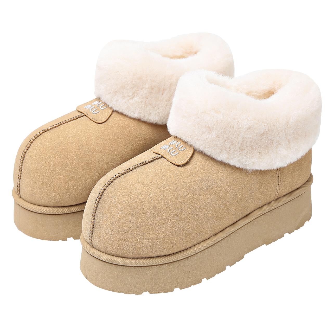 

2024 New Women New Platform Outdoor Short Plush Snow Boots Woman Walking Non Slip Thick Bottom Cotton Boots Shoes for Women 36