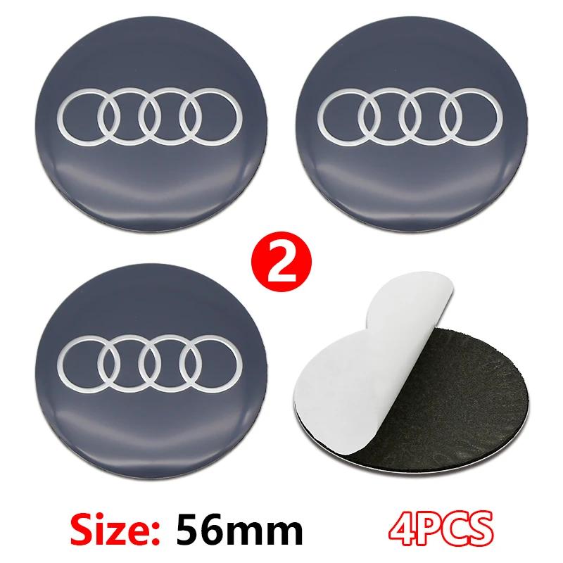 4 Pezzi 56mm Coprimozzo Cerchione Identità Sovrapposizione Per Audi RS B8 B9 S A3 8V A4A6 C7 C6 A5 Q3 Q5 Q7 A1 Accessorio Tuning Motorsport
