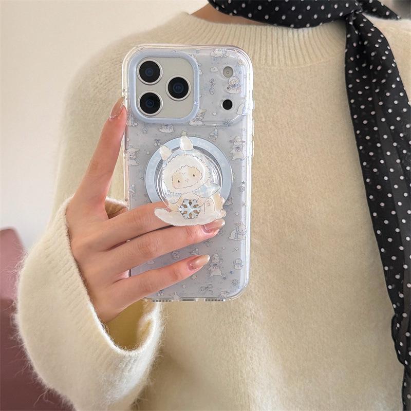 Winter Snowflakes Rabbit iPhone 17/16 Pro Max/15/14 Case