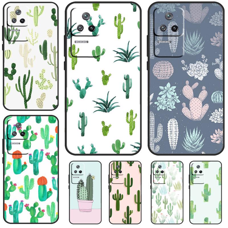 Plant Cactus Case For Xiaomi 13T Pro 14 12T 11T 12 13 Lite POCO F5 X3 X4 X5 X6 Pro M6 F3 F4 M5s Cover