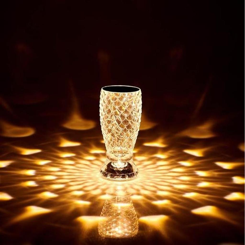 Bylamp Glacier Kryształowa lampa stołowa LED z możliwością ładowania, przezroczysta 21,5x11x11 cm