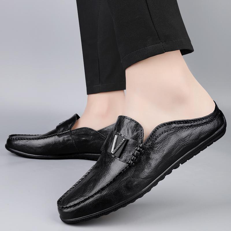 Fashion Casual Slip-On Shoes 2025 Men's Genuine Leather Loafers Comfortable Soft Sole Breathable Driving Moccasins for Men Size 36-45