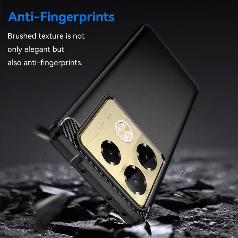 Luxury Business Shockproof TPU Phone Cover for Infinix Note 40 Pro Plus 4G 5G Brushed Texture Anti-fall Armor Protect Soft Case