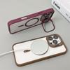 transparent magnetic shockproof phone case For iPhone 16 15 14 13 12 11 Pro Max Plus Magsafe Funda Stand Protection Cover