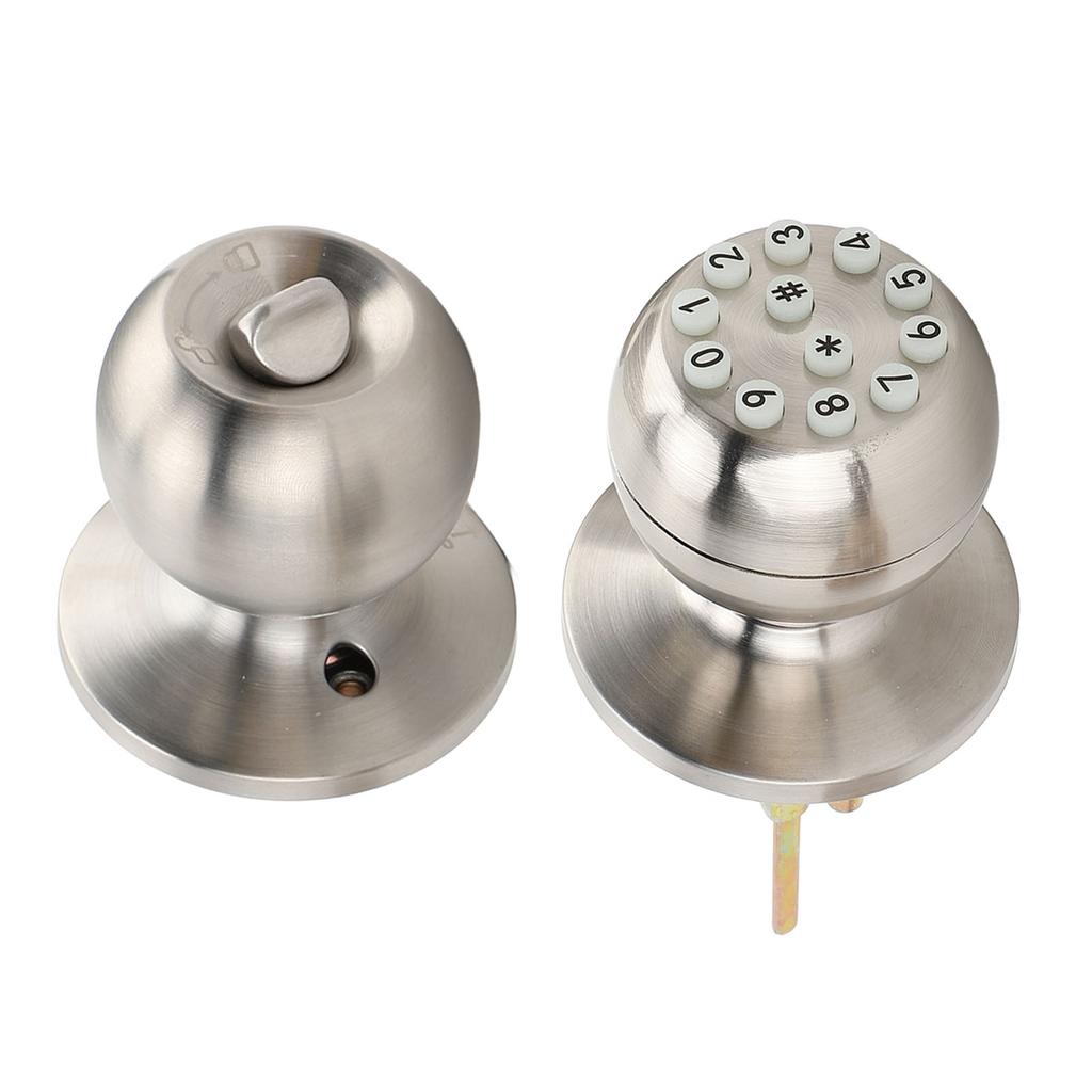 Keypad Door Knob with Lock and Key Round Electronic Entry Door Knob Lock for 35‑55MM Thickness Door Apartment Garage