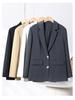 Elegant Customized Plus Size Women's Blazer - Loose Slimming Black Design for Spring/Autumn 2025