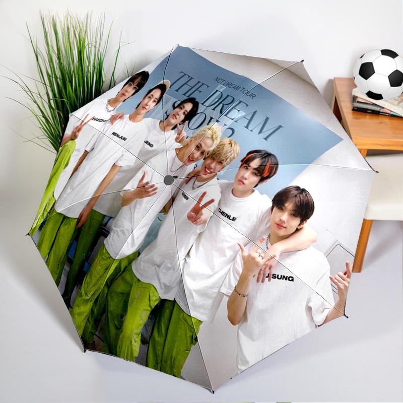 Seven-teen Group Umbrella Folding Umbrella, Automatic Umbrella 8-Frame for Travel, Camping Use Gift for Halloween Christmas