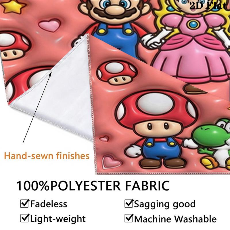 Super Mario Poster Wall Tapestry Aesthetic Wall Hanging Printed Fabric Blanket Decorative Tapestries For Bedroom Living Room Home Decor