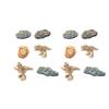 Miniature Resin Fossils Dinosaur Statue Model Mini Dinosaur Fossils Moss Landscape Ornament Educational Toy Figures
