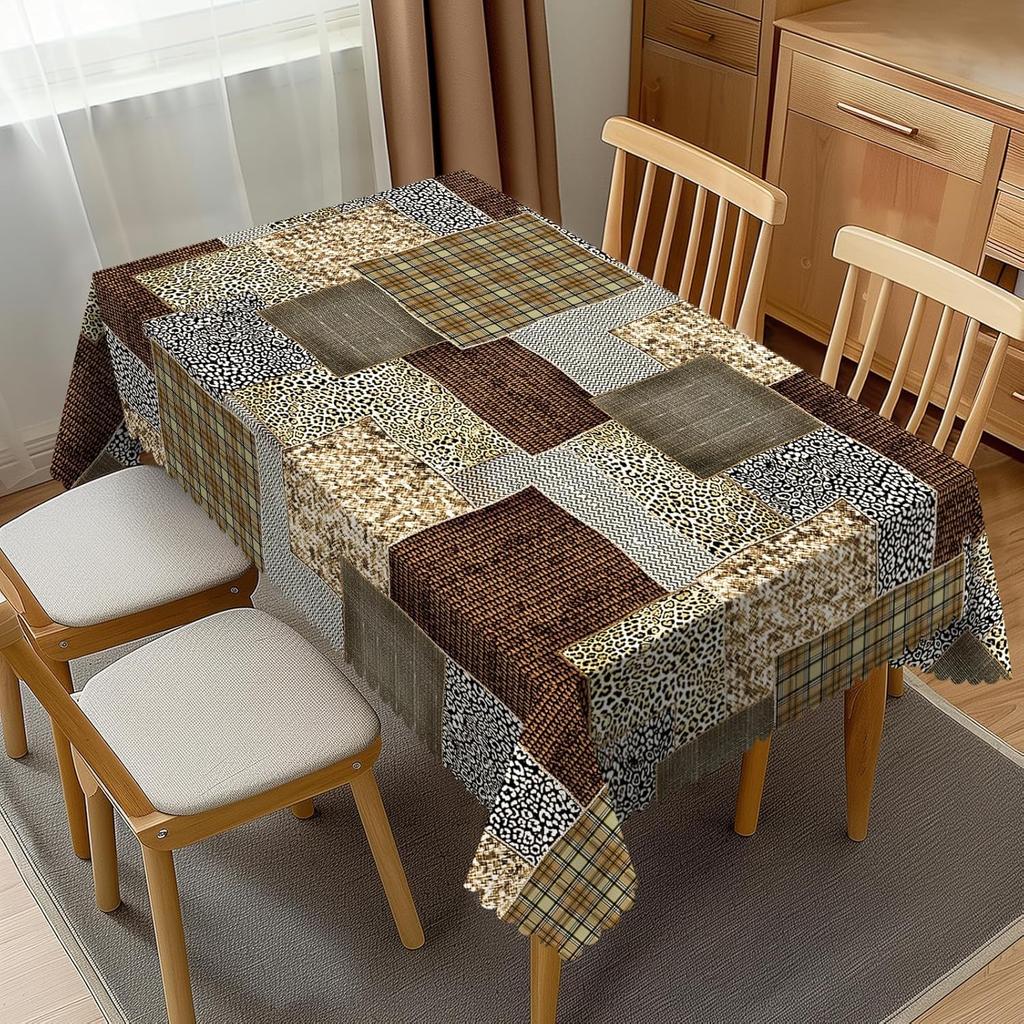Wooden Board Print Rectangle Table Cloth for Table Decor Waterproof Machine Washable Reusable Tablecloth for Table Outdoor