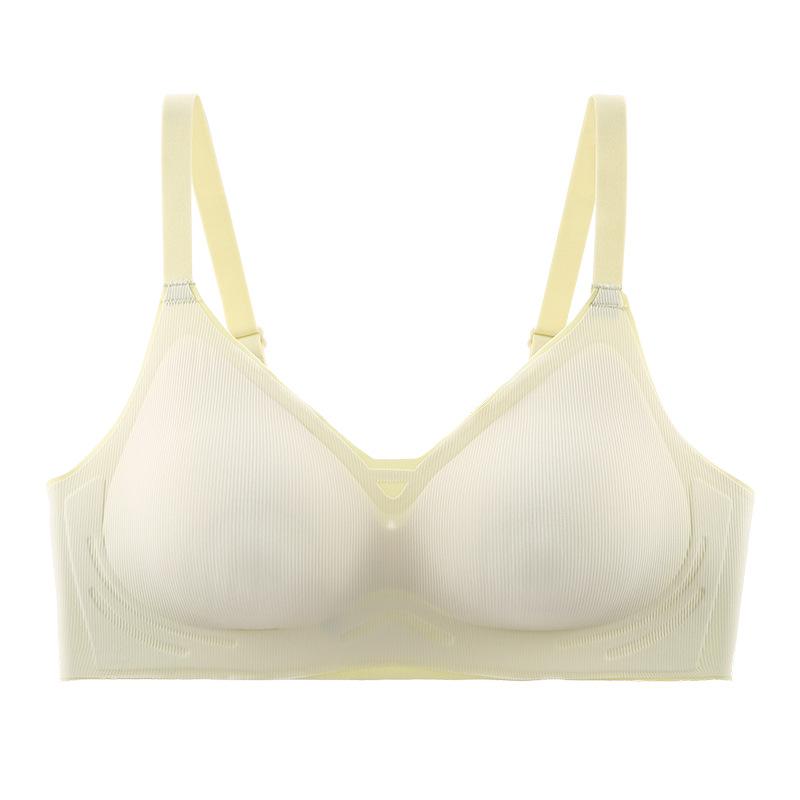 Seamless Underwear Women's Gathered Thin Cup Bra Without Underwire, Comfortable for Young Students