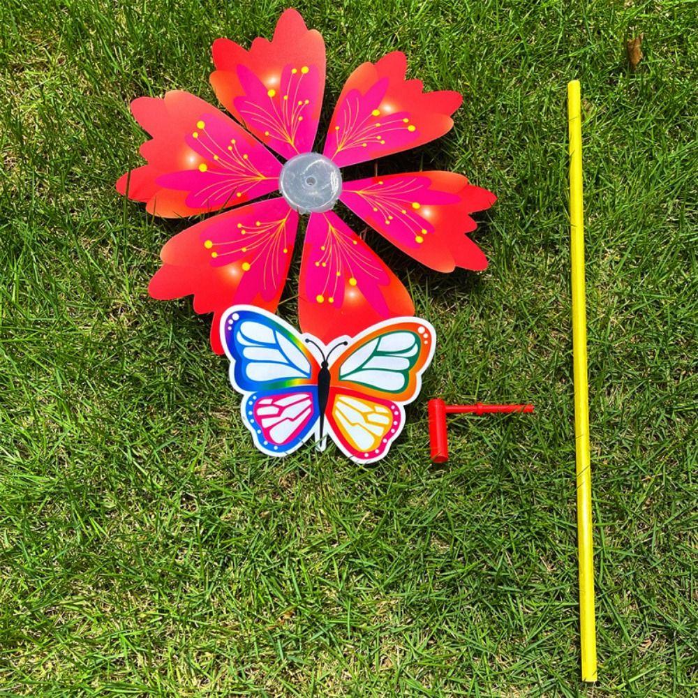 Multistyles Flower Butterfly Windmill Colorful Standing Lawn Flower Pinwheel  Picnic Decor Toys
