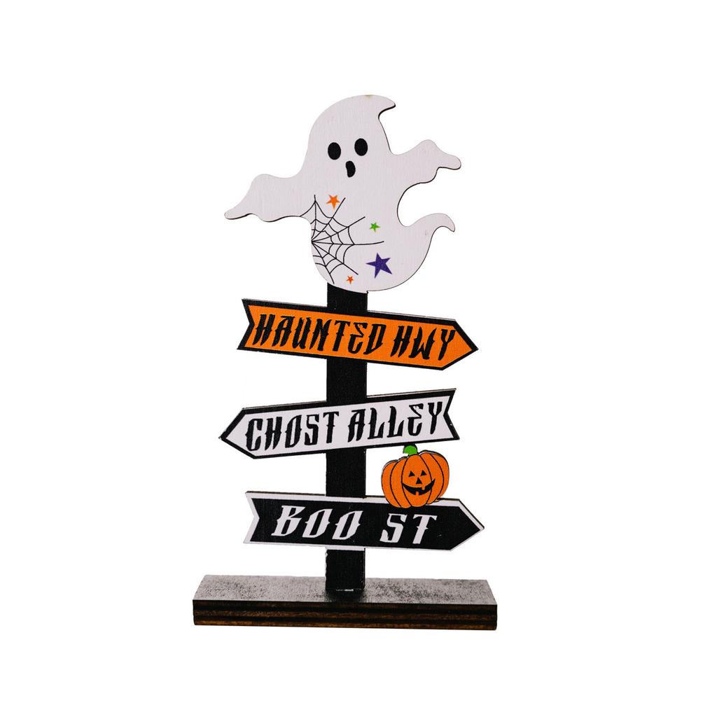 New Ghosts Festival Decoration Products Halloween Pumpkins Letter Wooden Ornament Tree Shaped Ghosts Platforms