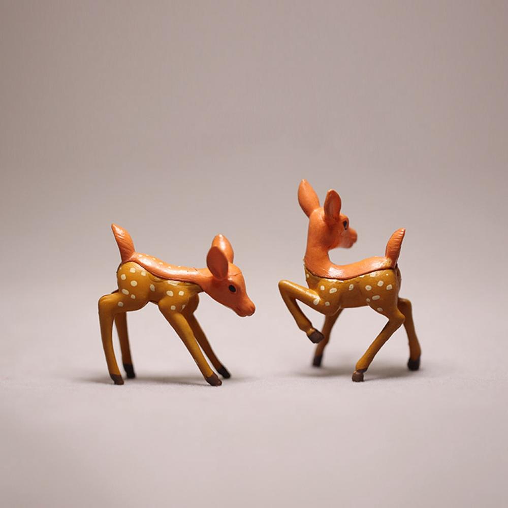 DIY Cute Bonsai Resin Craft Fairy Garden Sika Deer Animal Figurine Ornament Miniature