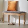 Upholstered Bench, 16"W Ottoman Bench, End of Bed Bench with Foam Padded Cushion and Rubberwood Legs, Tufted Footrest Stool Entryway Bench for Dining