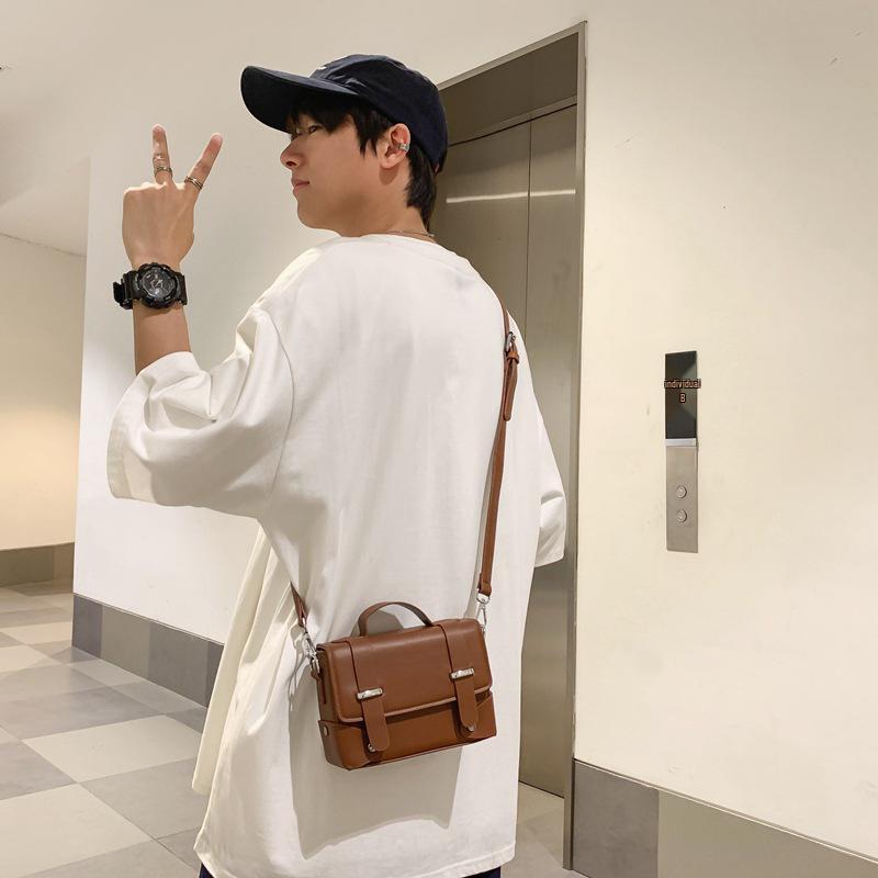 Men's Trendy Crossbody Bag - Stylish Japanese & Korean Inspired Small Square Messenger Bag