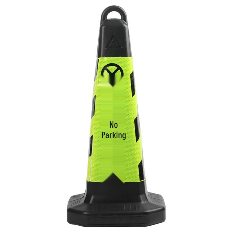 Black & Yellow No Parking Rubber Traffic Cone