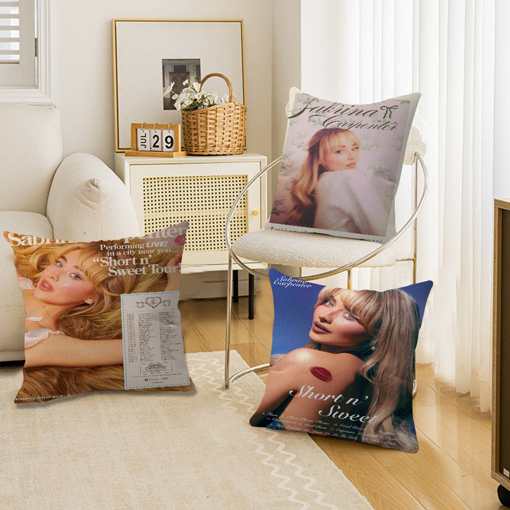 Fine Glasses Unisex S-Sabrina C-Carpenter Office Cushion Pillowcase Car Cushion Cover45x45cm Lumbar Pillowcase Sofa Pillowcover