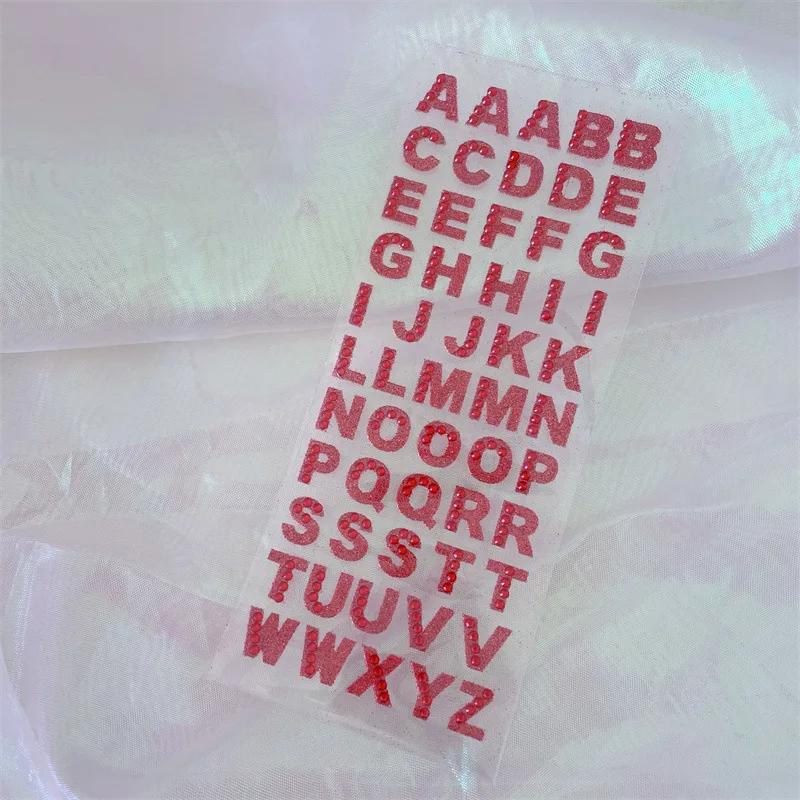1Pcs Glitter A-Z Alphabet Letters Sticker Scrapbooking Stationery School Supplies Black/Gold/Silver/Red/Blue/Pink/Purple/Green