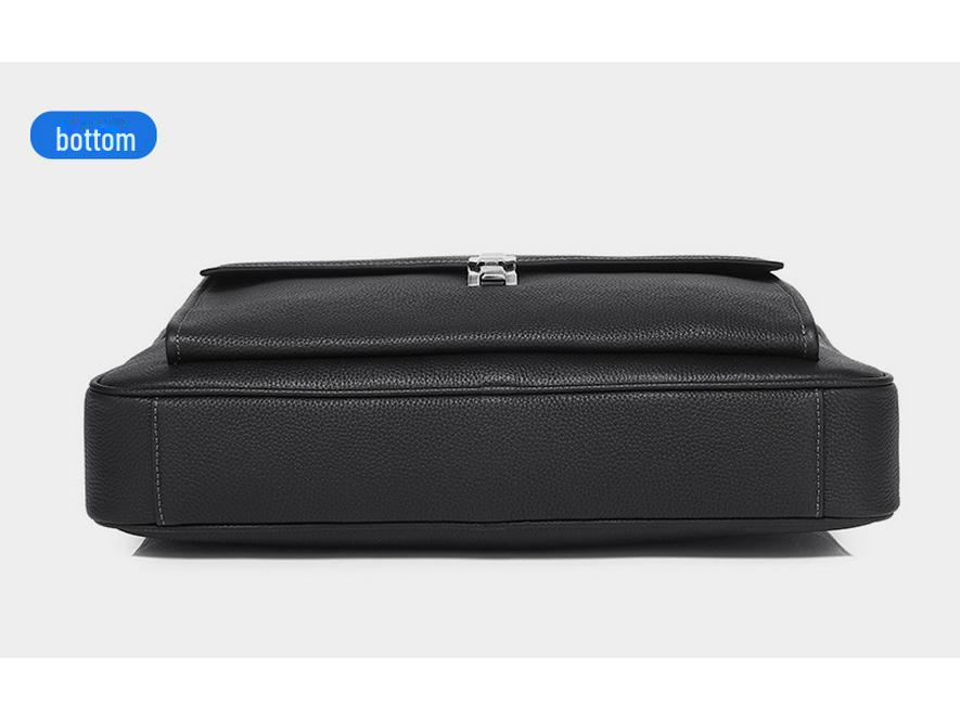 Men's Genuine Leather Water-Resistant Briefcase: High-End, Large-Capacity Commuter Bag