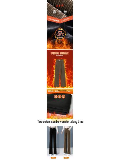 Women's Chenille Wide-Leg Pants - Autumn/Winter 2025 Slimming Loose Fit Plus Velvet Straight-Leg Casual Trousers