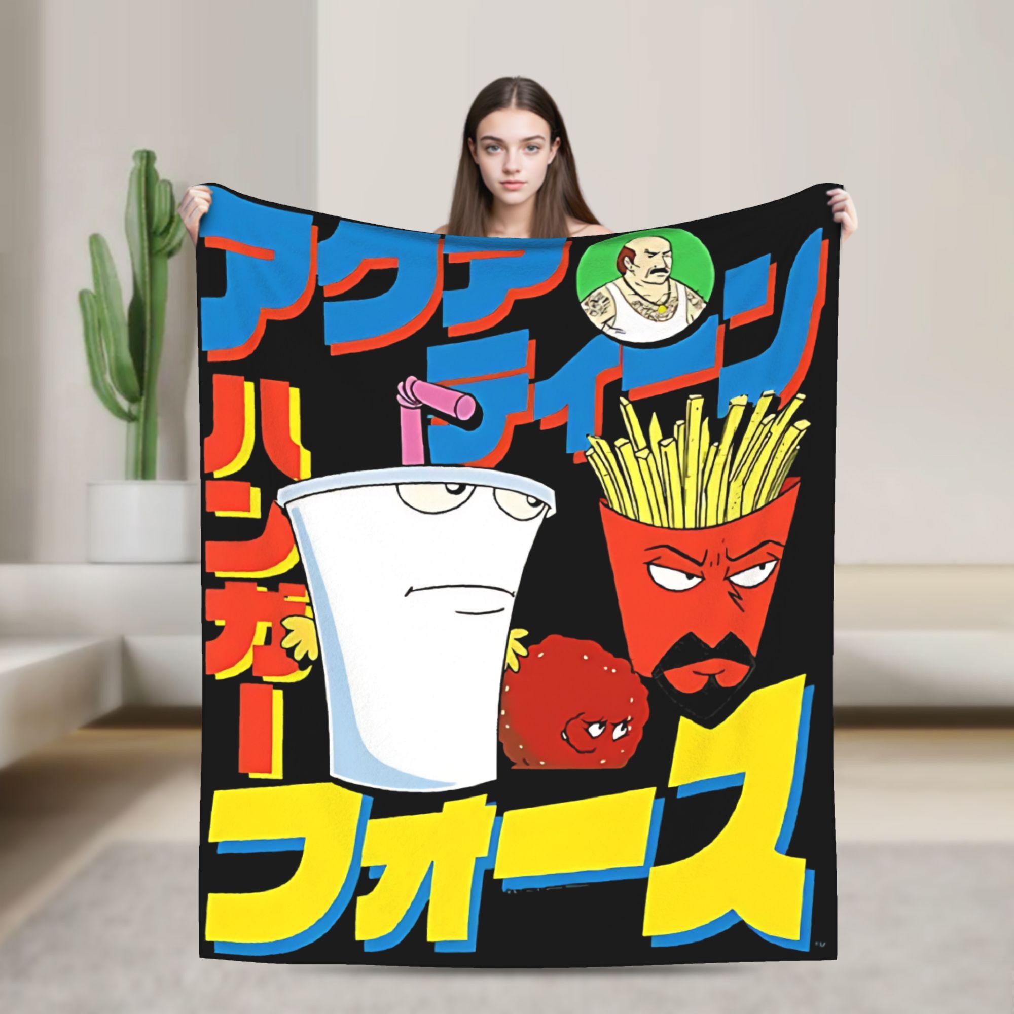 

Vintage Aqua Teen Hunger Force Warm Soft Blanket Girls Boys Plush Throw Blanket Graphic Living Room Flannel Bedspread Bed Cover 75x100cm (30x40inch)