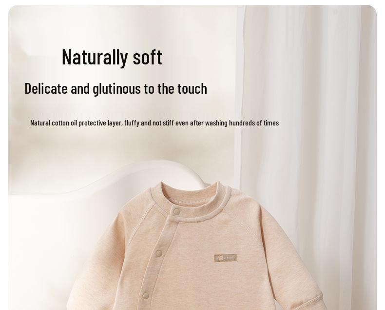 Unisex Pure Cotton Baby Long Sleeve Bodysuit for Spring & Autumn Outdoor Play