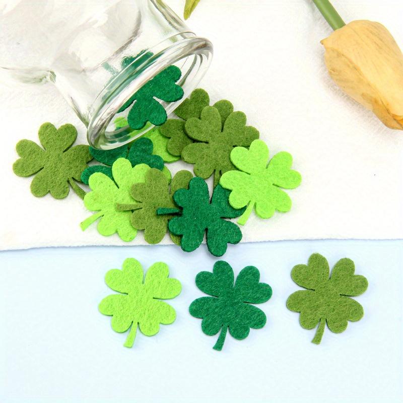 50pcs 3 Colors Cartoon Felt Cloth Four-leaf Exquisite Love Handmade DIY Hair Accessories Decorative Accessories Materials Kit