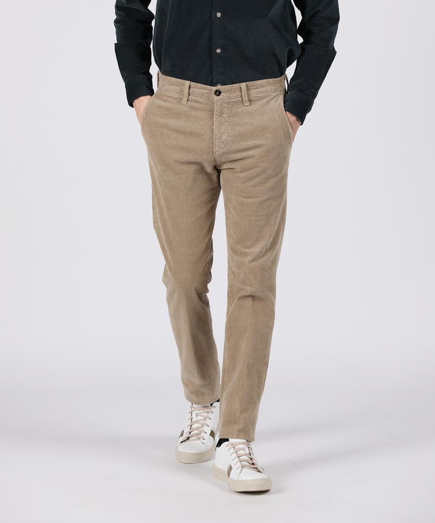 PANICALE Beige Corduroy Regular Fit Pants