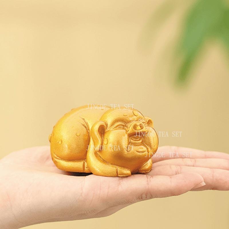 Color Changing Pig Tea Pet Playable Items for Maintenance Home Desktop Tea Play Decoration Pig Ornaments Tea Set Accessories