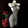 Large Size Sexy Lingerie Bodysuit, Women's Hollow Open-Back Transparent Strapless Bodysuit