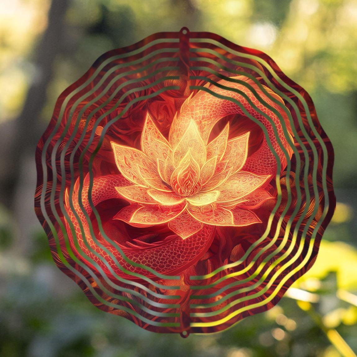 

Blue Mandala Wind Spinner Wall Hanging Garden Decor Outdoor Ornament Non Electric Visual Effect Gift for Home Yard Courtyard 01A